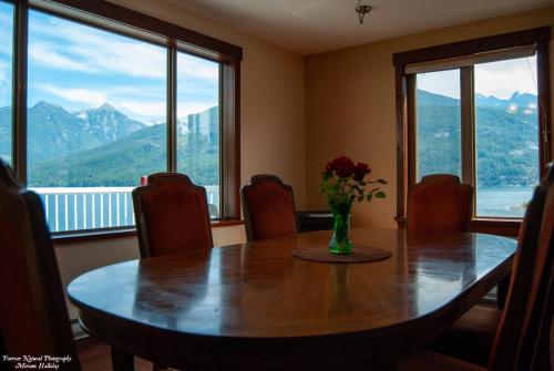Enjoy the view while dining on the main floor